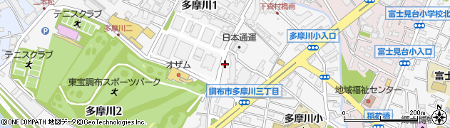 東京都調布市多摩川1丁目37周辺の地図
