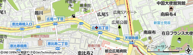 東京都渋谷区広尾5丁目19-14周辺の地図