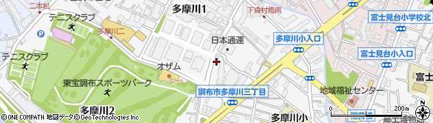 東京都調布市多摩川1丁目37-1周辺の地図