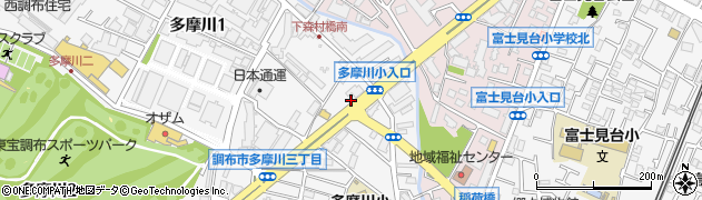 東京都調布市多摩川1丁目51周辺の地図