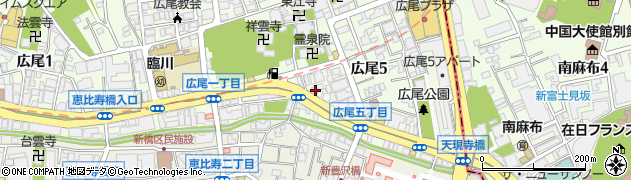 東京都渋谷区広尾5丁目19-19周辺の地図
