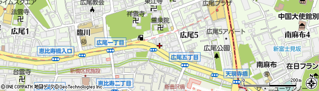 東京都渋谷区広尾5丁目19-20周辺の地図