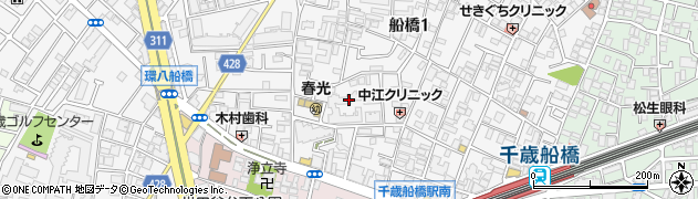 東京都世田谷区船橋1丁目34周辺の地図