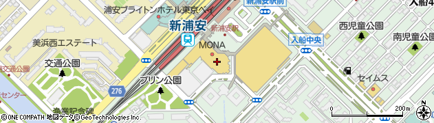 ショッピングモールモナ新浦安周辺の地図