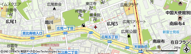 東京都渋谷区広尾5丁目19-1周辺の地図