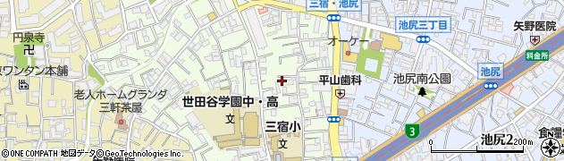 東京都世田谷区三宿1丁目10周辺の地図