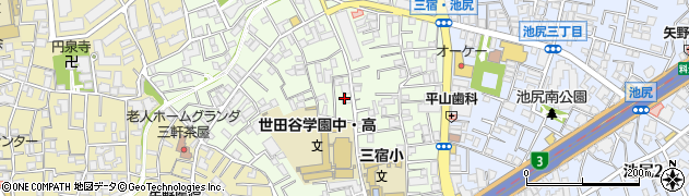 東京都世田谷区三宿1丁目17周辺の地図