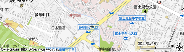 東京都調布市多摩川1丁目49周辺の地図