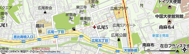 東京都渋谷区広尾5丁目19-6周辺の地図
