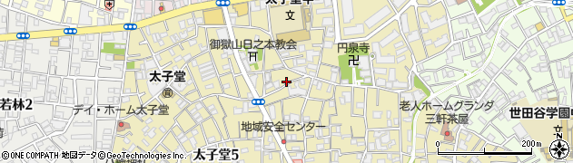 東京都世田谷区太子堂3丁目21周辺の地図