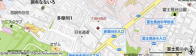 東京都調布市多摩川1丁目45周辺の地図