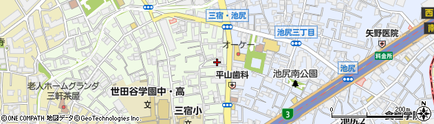 東京都世田谷区三宿1丁目4-3周辺の地図
