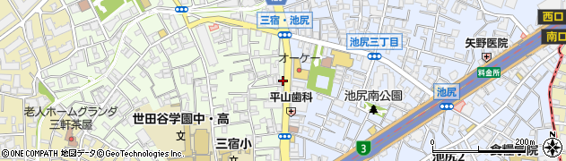 東京都世田谷区三宿1丁目4-24周辺の地図