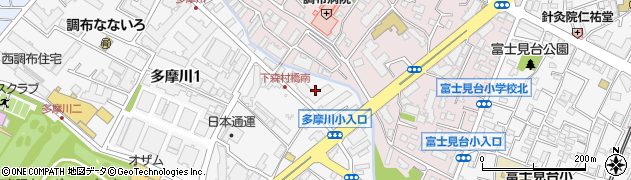 東京都調布市多摩川1丁目47周辺の地図