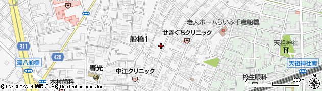 東京都世田谷区船橋1丁目25周辺の地図