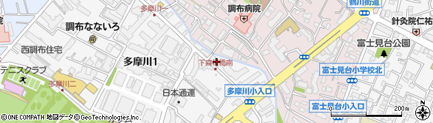 東京都調布市多摩川1丁目46周辺の地図