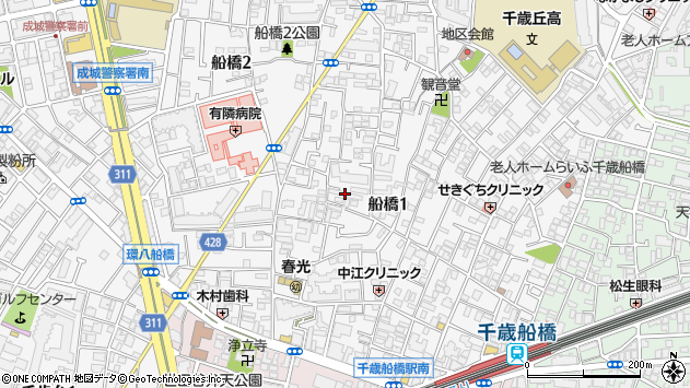 〒156-0055 東京都世田谷区船橋の地図