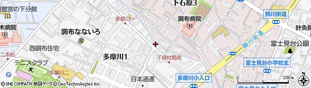 東京都調布市多摩川1丁目28周辺の地図