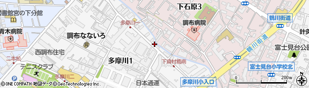 東京都調布市多摩川1丁目28-7周辺の地図