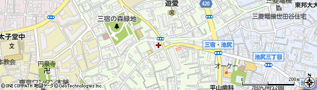 東京都世田谷区三宿周辺の地図