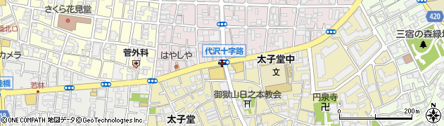 代沢十字路周辺の地図