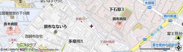 東京都調布市多摩川1丁目27-5周辺の地図