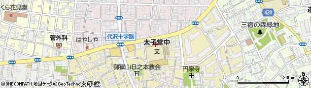 世田谷区立太子堂中学校周辺の地図