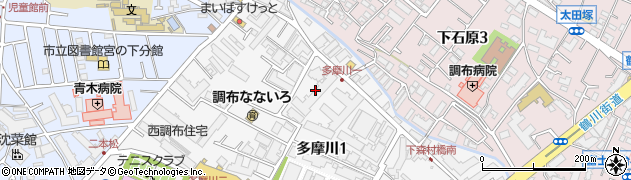 東京都調布市多摩川1丁目31周辺の地図