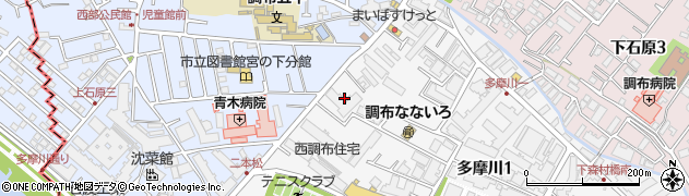 東京都調布市多摩川1丁目7周辺の地図