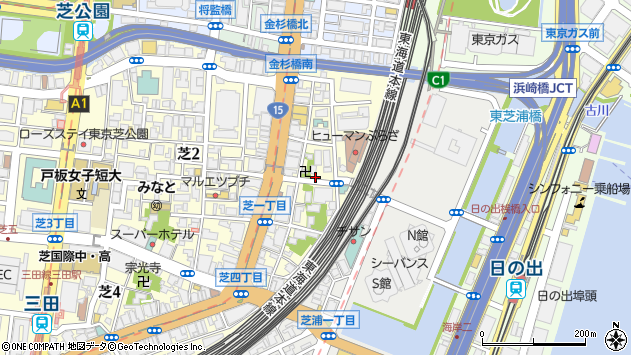 〒105-0014 東京都港区芝１丁目の地図
