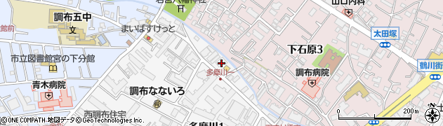 東京都調布市多摩川1丁目26周辺の地図