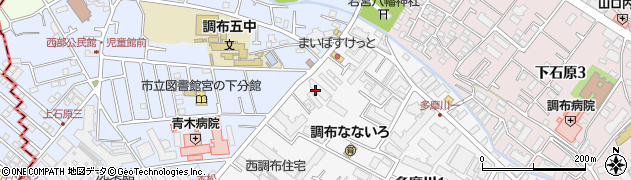 東京都調布市多摩川1丁目5周辺の地図