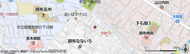 東京都調布市多摩川1丁目24周辺の地図