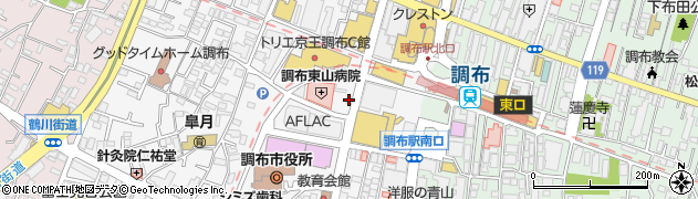 日産レンタカー調布駅南口店周辺の地図