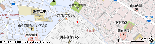東京都調布市多摩川1丁目23周辺の地図