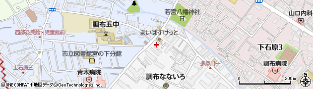 東京都調布市多摩川1丁目3-16周辺の地図