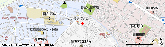 東京都調布市多摩川1丁目3-5周辺の地図