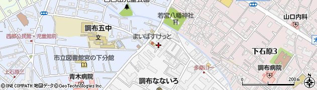 東京都調布市多摩川1丁目3-4周辺の地図