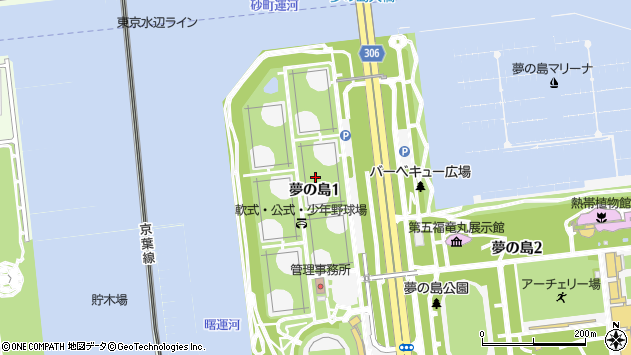 〒136-0081 東京都江東区夢の島の地図