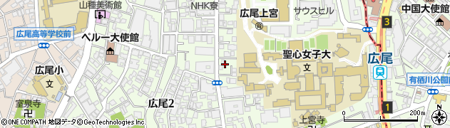 東京都渋谷区広尾周辺の地図