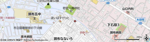東京都調布市多摩川1丁目25-4周辺の地図