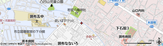 東京都調布市多摩川1丁目25-5周辺の地図