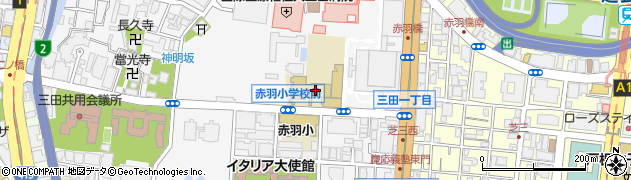 東京都立三田高等学校周辺の地図
