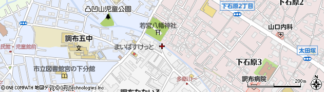 東京都調布市多摩川1丁目25-10周辺の地図
