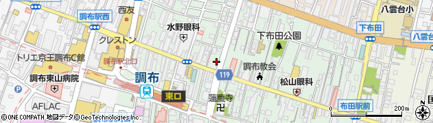 東京都調布市布田1丁目21周辺の地図