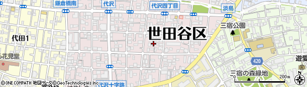 東京都世田谷区代沢4丁目19周辺の地図