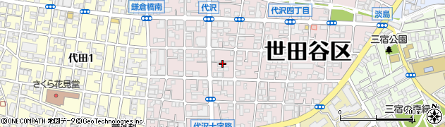 東京都世田谷区代沢4丁目21周辺の地図