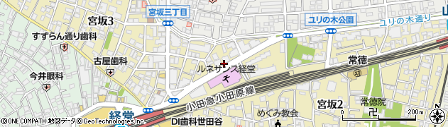 経堂駅入口周辺の地図