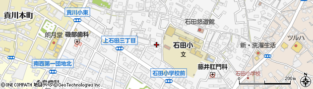 山梨県甲府市上石田周辺の地図