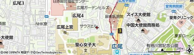 東京都渋谷区広尾4丁目1-18周辺の地図